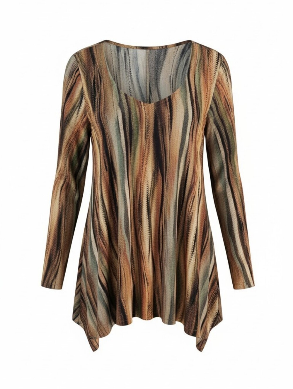 Attitudes by Renee QVC Women’s XL Abstract Print Tunic Top Long Sleeve Pockets